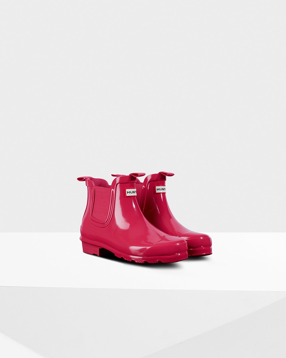 Kids Hunter Original Big Gloss - Chelsea Boots Pink - 5016-VJBFN